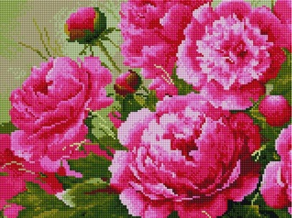 Алмазная мозаика EF 902 Розовые пионы 30x40 см фото 1