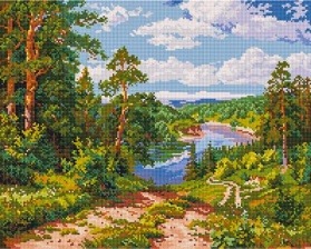 Алмазная мозаика GF 2117 Дорога к реке 40x50 см