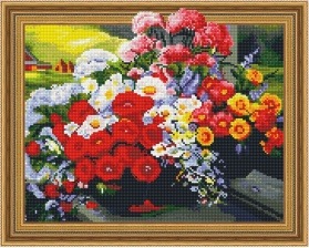 Алмазная мозаика 3D эффект TSGJ 1166 Букет на окне (худ. Anca Bulgaru) 40x50 см